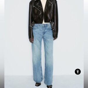 Zara TRF straight Leg Stretch Jeans High Waisted